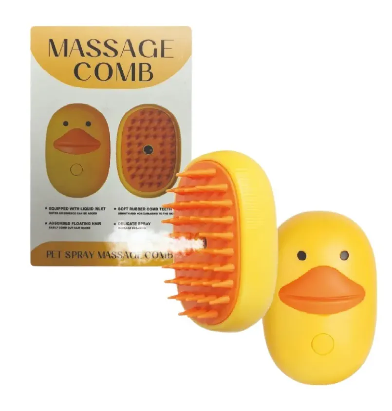 Self-Cleaning Steam Massage Brush for Pets (Duck Shape).webp