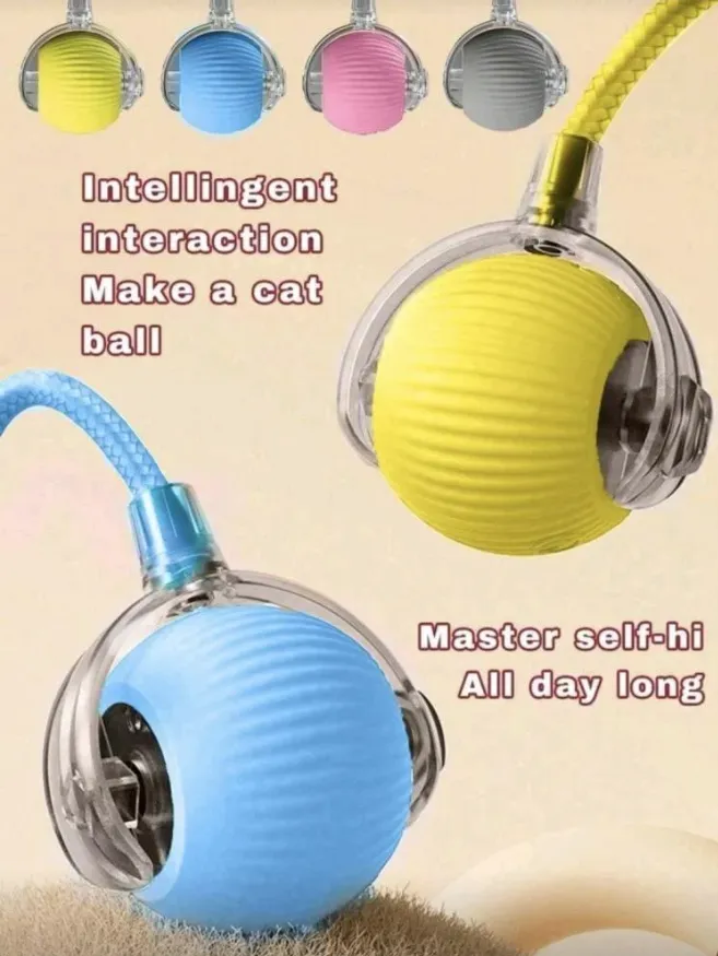 The cat toy ball is charged through USB6.webp