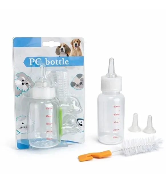 Cat and dog feeding bottle with cleaning brush2.webp