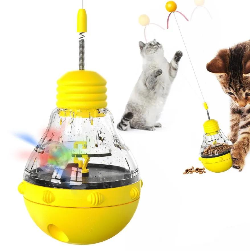 Funny Cat Treat Dispenser Toy for Pet (Yellow)2.webp