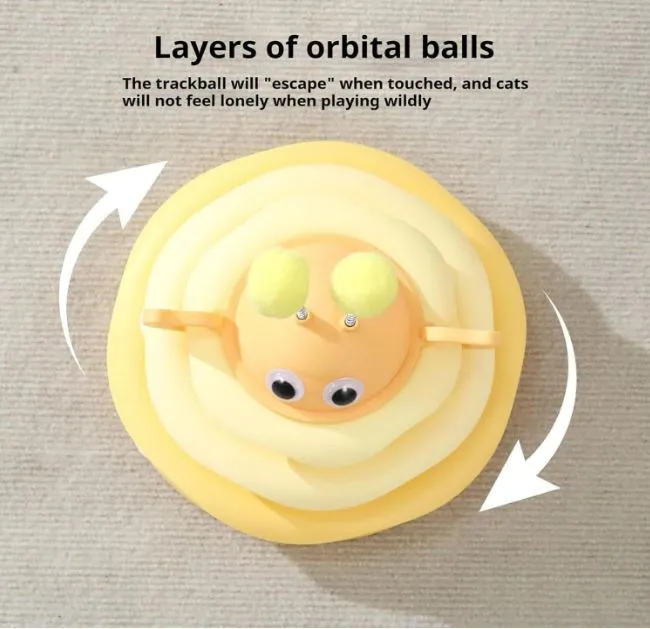 Interactive Cat Toy, 3-Layer Ball Track Tower with Rotating Turntable3.webp
