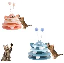 Interactive Cat Toy, 3-Layer Ball Track Tower with Rotating Turntable2.webp