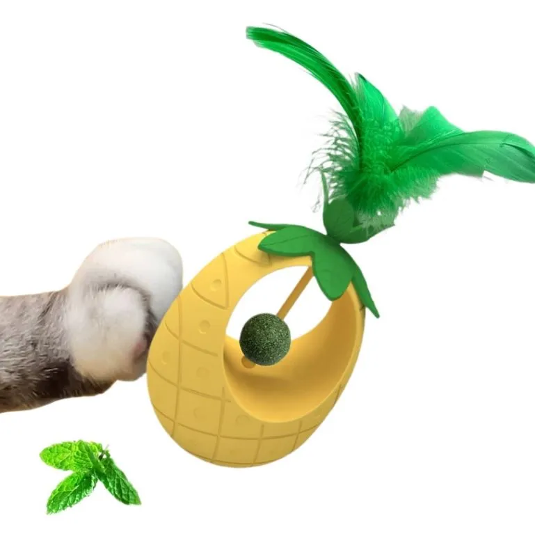 Tumbler toy for cats and kittens pineapple with catnip.webp