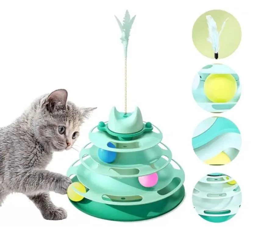 interactive cat toy tower with rotating ball5.webp