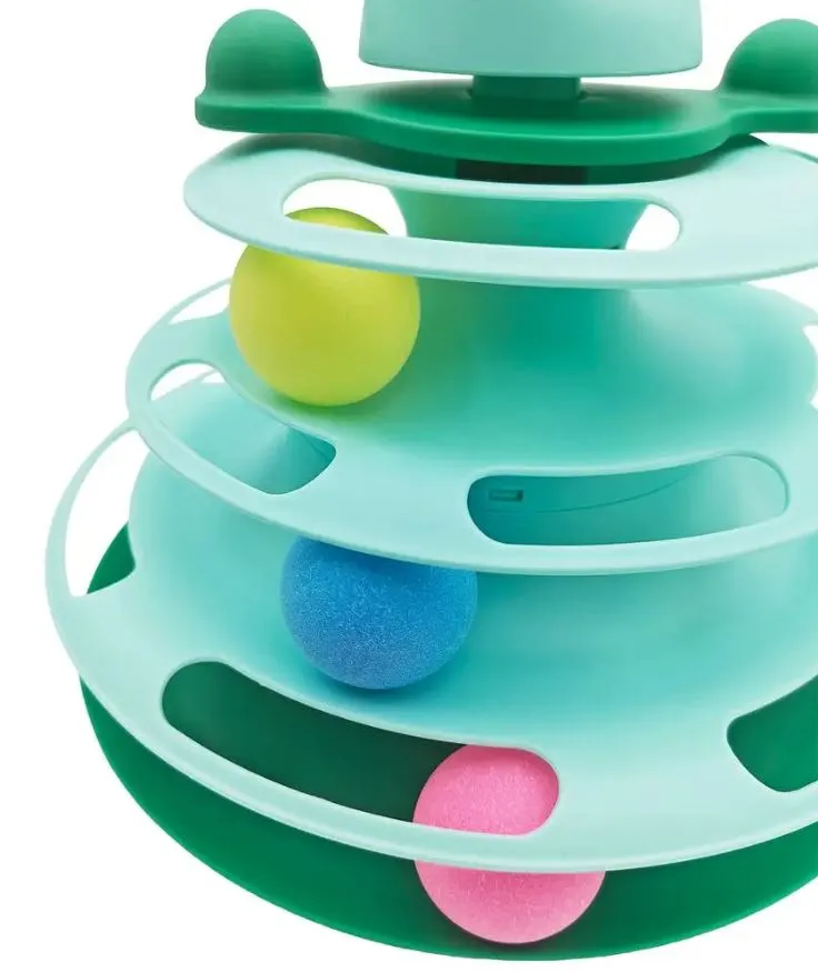 interactive cat toy tower with rotating ball2.webp