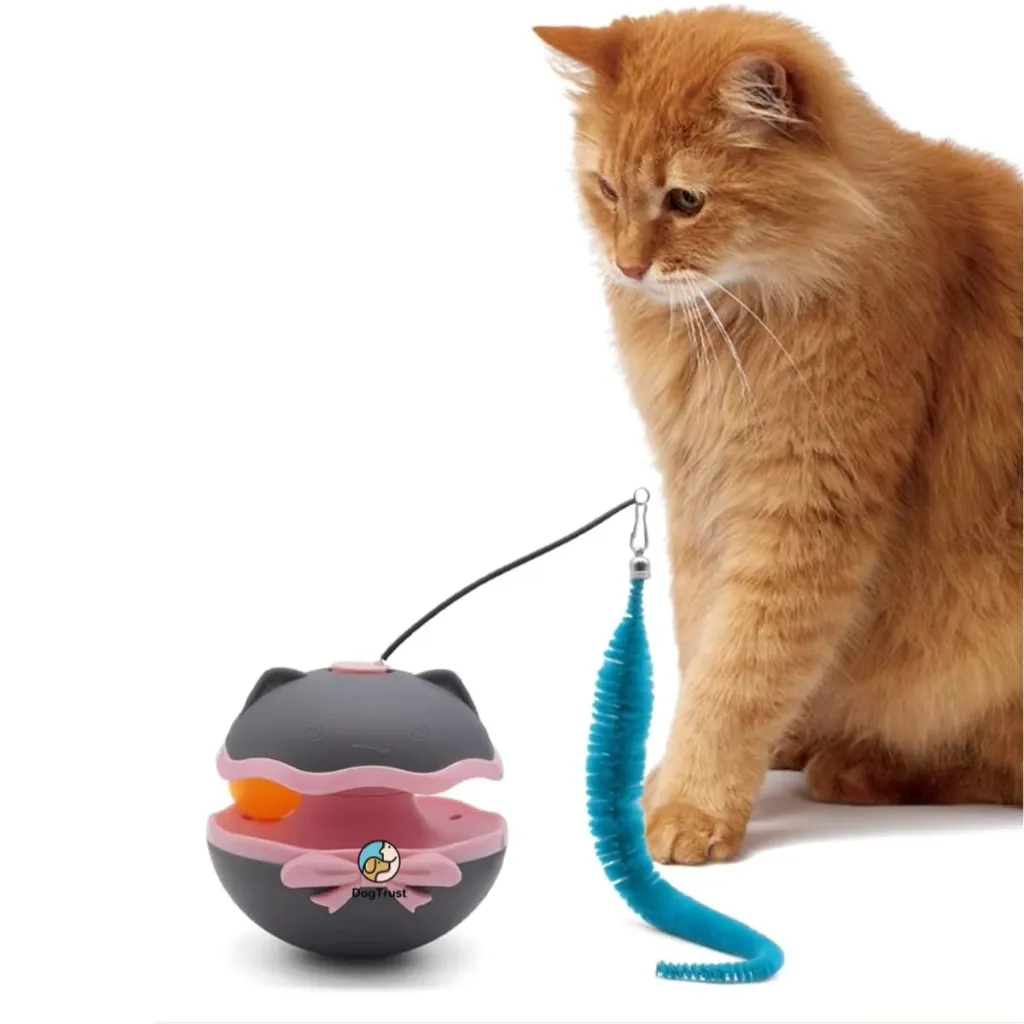 Interactive cat toy with moving worm and bell (battery operated)2.webp