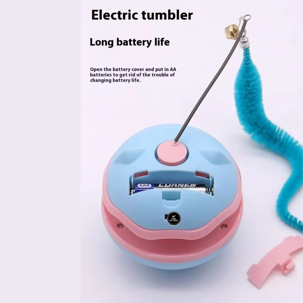 Interactive cat toy with moving worm and bell (battery operated)3.webp