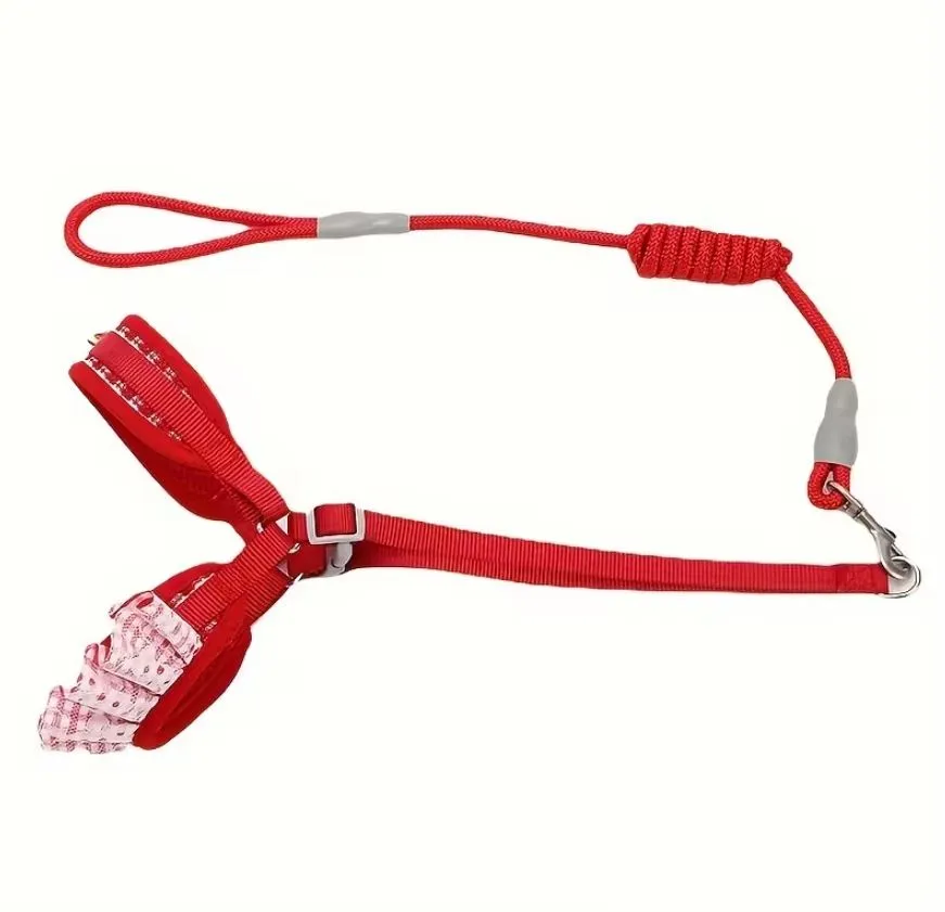 Floral Pattern Dog Harness with Matching Leash for Small-Medium Dogs and Cats4.webp