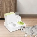 Automatic Pet Feeder Cat Water Dispenser and Food Bowl Set for (Green)2.webp