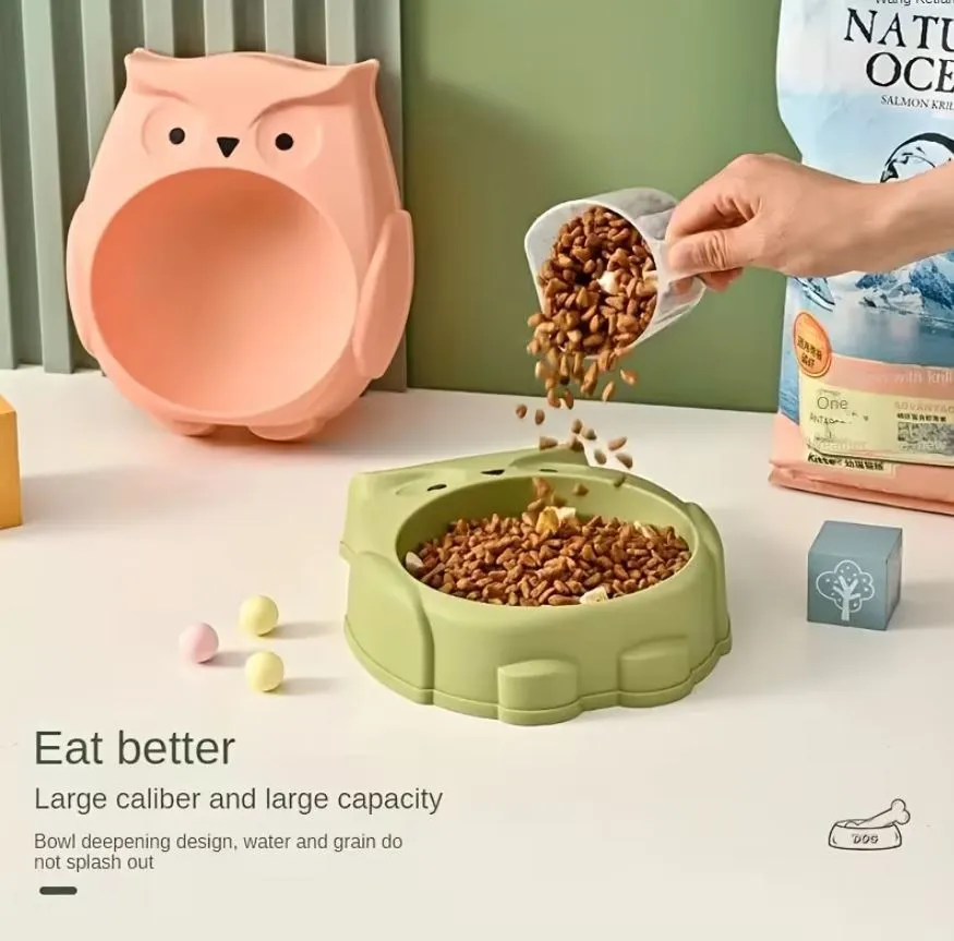 Owl Shaped Cat Bowl, Pet Bowl Feeder4.webp