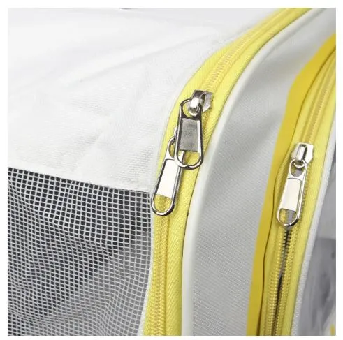 Dog & Cat Carrying Backpack with Panoramic Window Yellow Breathable Backpack for Pets3.webp