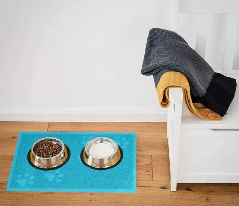 Cat Feeding Mat for Food and Water Bowls - Machine Washable, Waterproof, Eco-Friendly, No-Slip2.webp