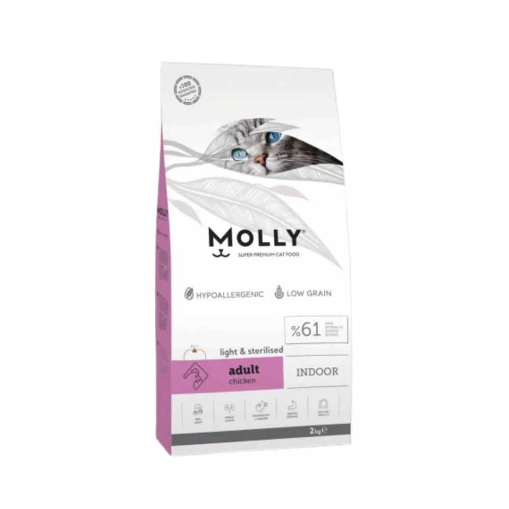 Molly Adult Sterilised Indoor Dry Cat Food (Chicken) 2 kg