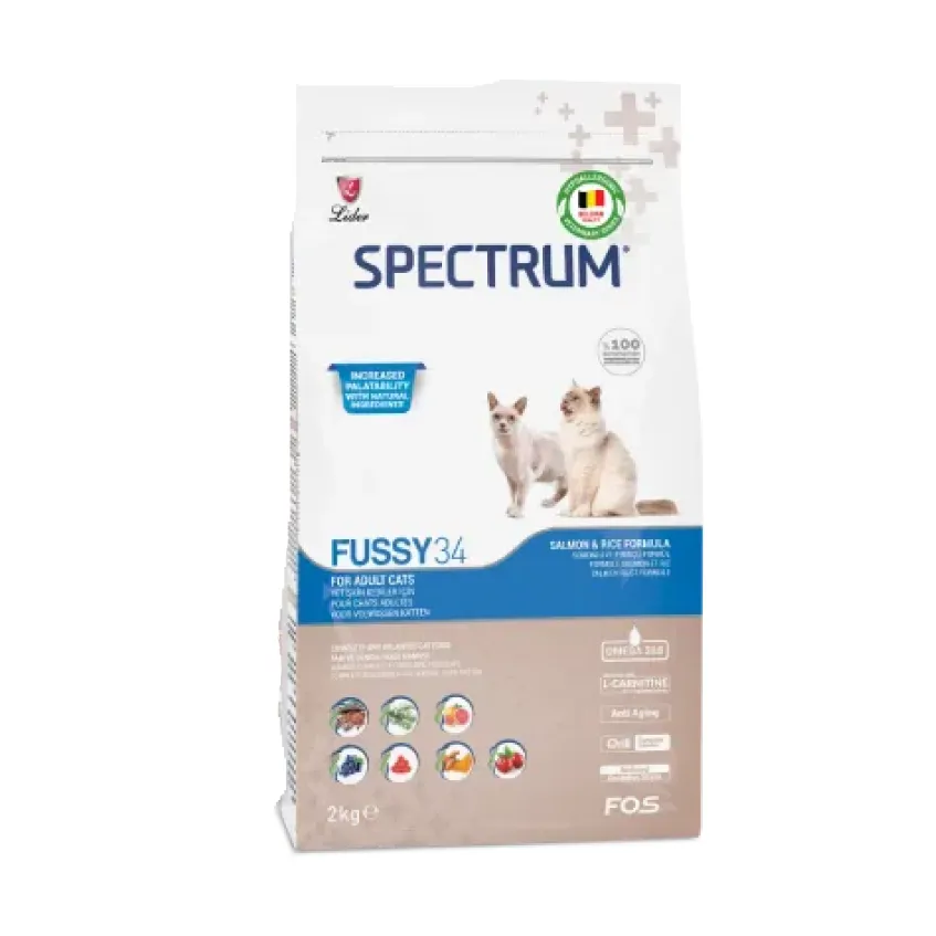 Spectrum Fussy 34 Adult Cat Food (Salmon and rice) 2 kg