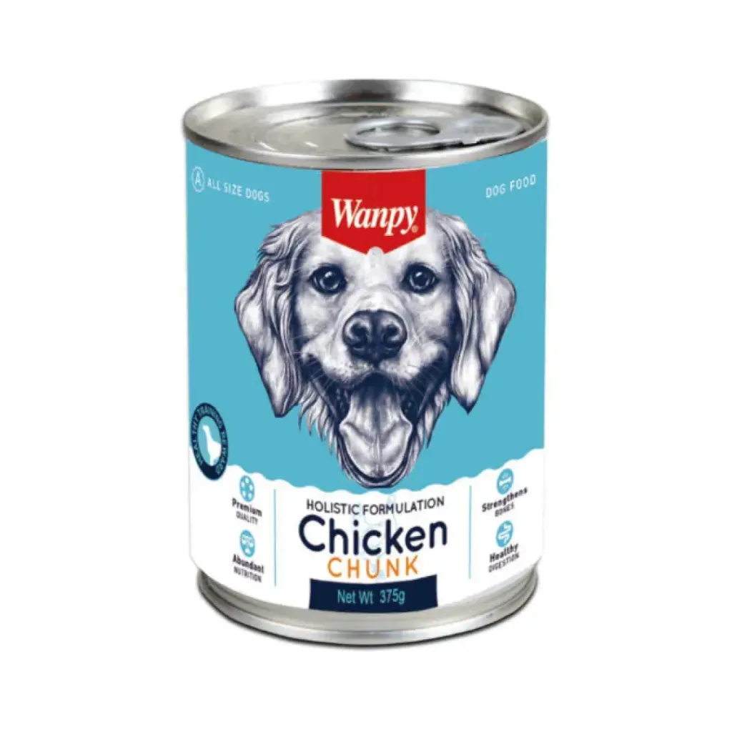 وانبي طعام الكلاب الرطب المعلب (قطع دجاج) 375 غرام