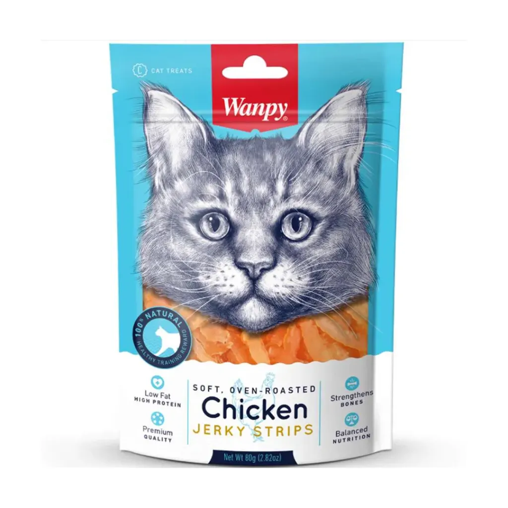 Wanpy Cat Treats (Chicken Jerky Bites) 80g