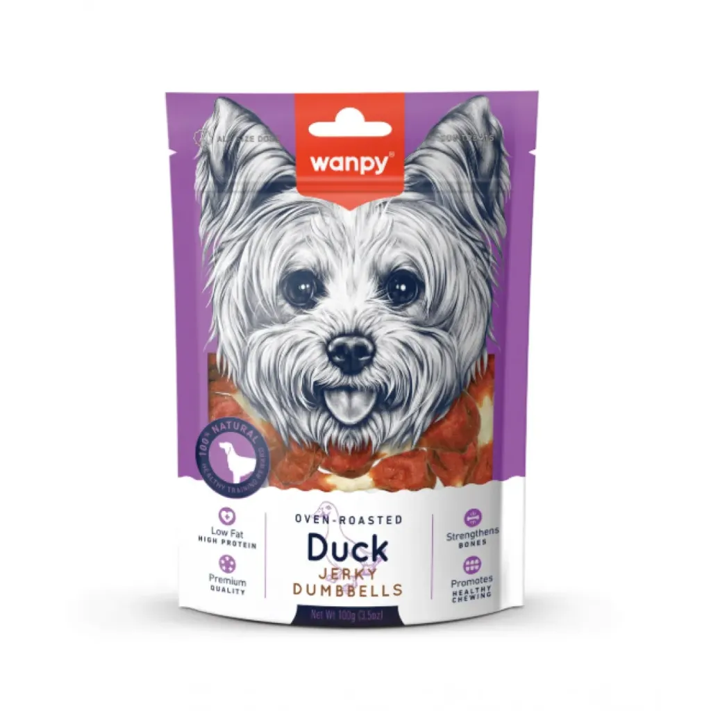 Wanpy Dog Treats (Duck Jerky Dumbbells) 100g