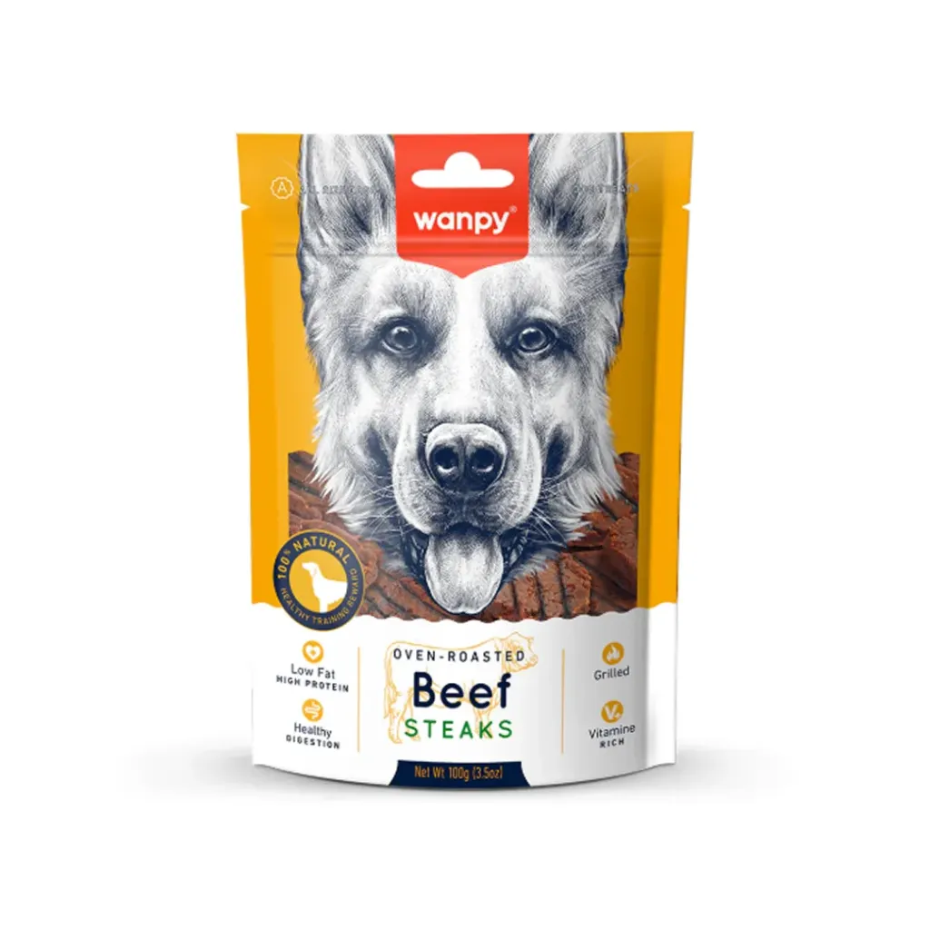 Wanpy Dog Treats (Grilled Beef Steaks) 100g