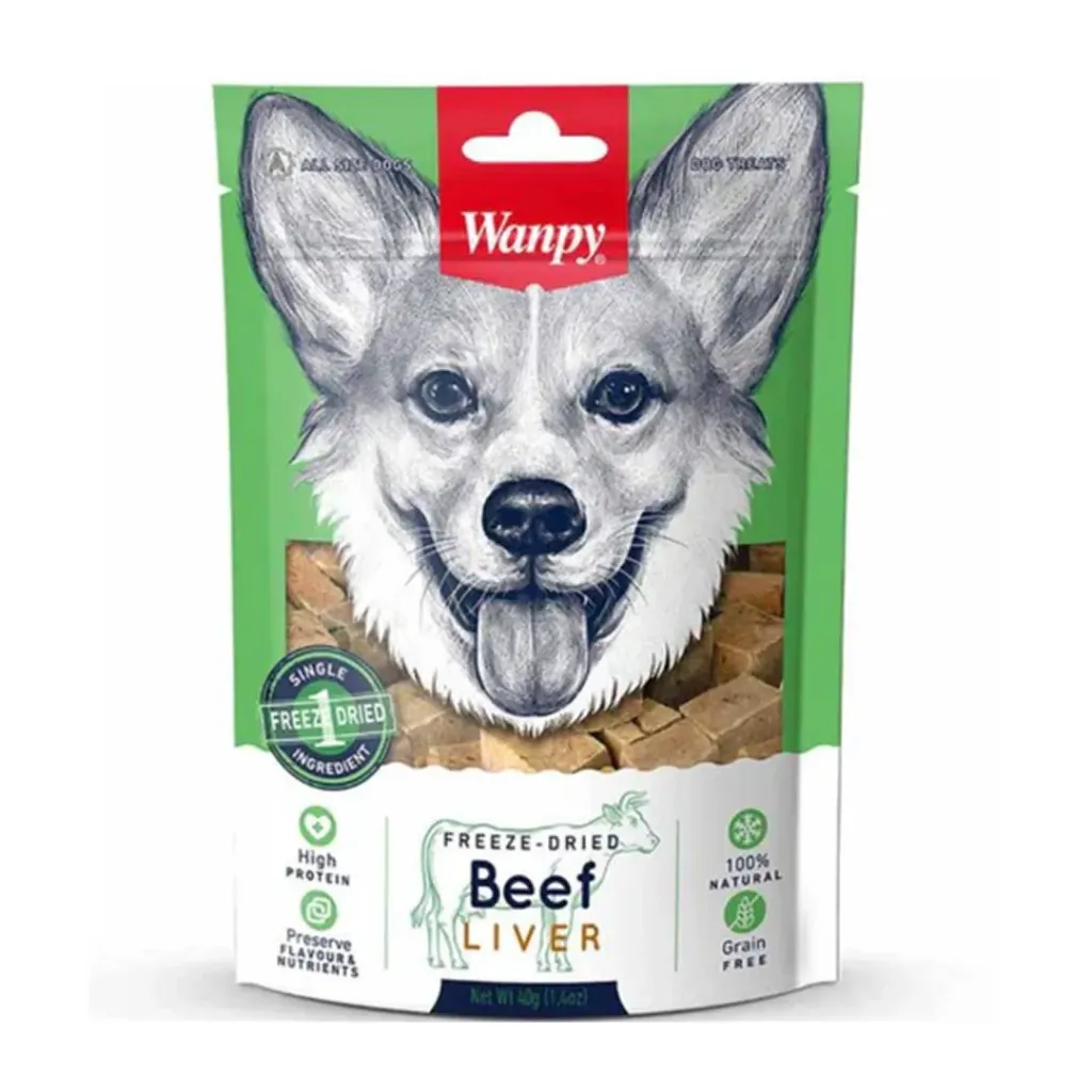 Wanpy Dog Treats (Freeze Dried Beef Liver Grain Free) 40g