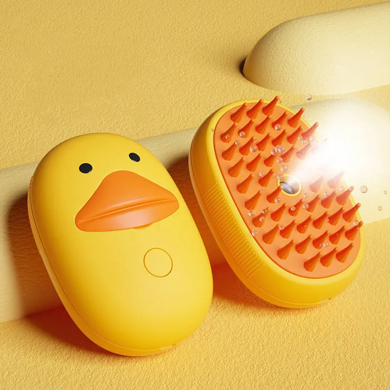 Self-Cleaning Steam Massage Brush for Pets (Duck Shape)