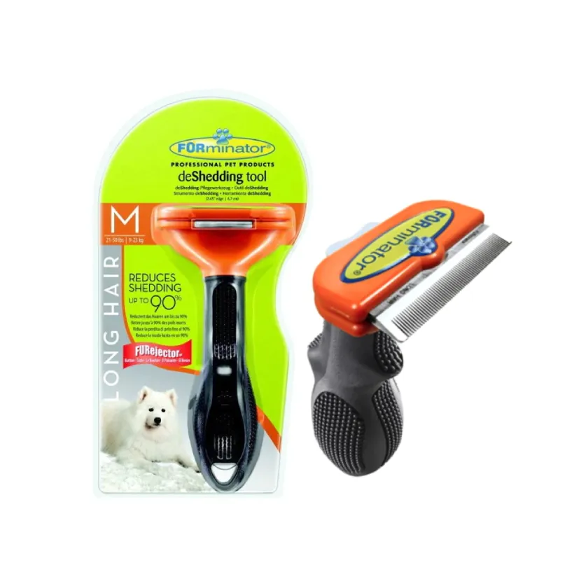 Long Hair DeShedding Tool for Medium Dogs