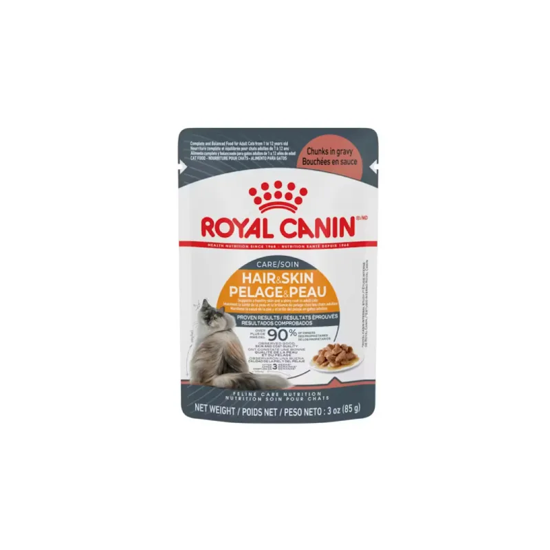 ROYAL CANIN Hair & Skin Care Chunks In Gravy (Pouch 85g)