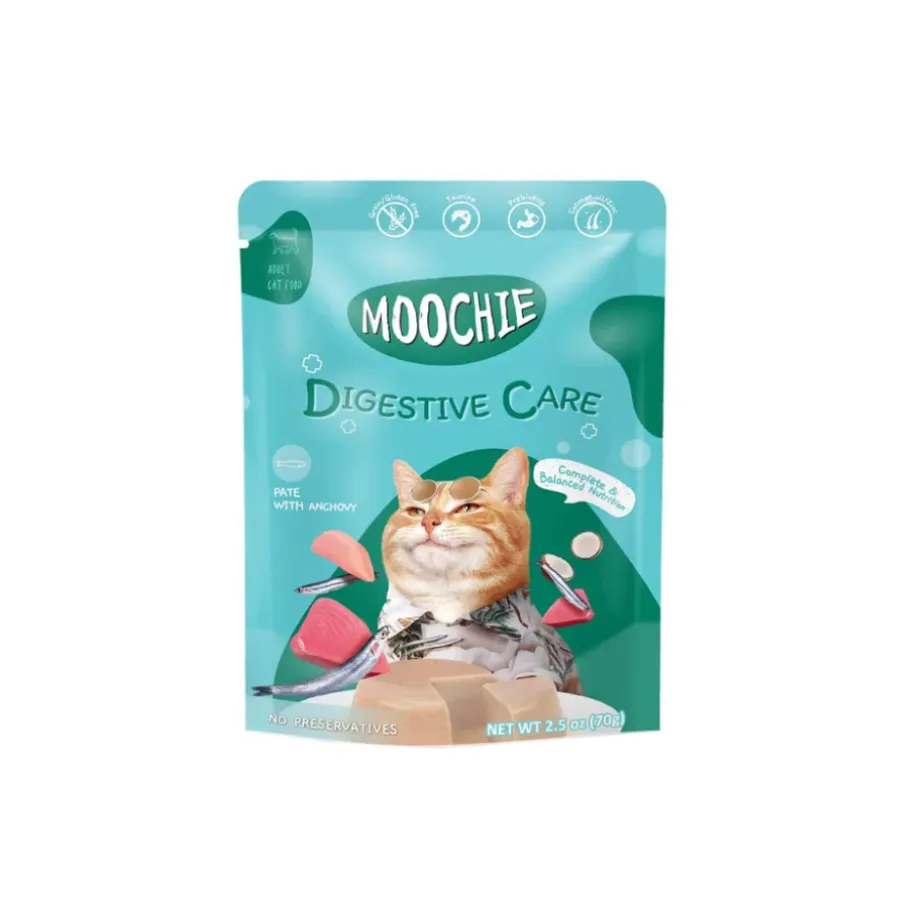 Moochie Wet Cat Food (Pate with Anchovy Digestive Care) Pouch 70g