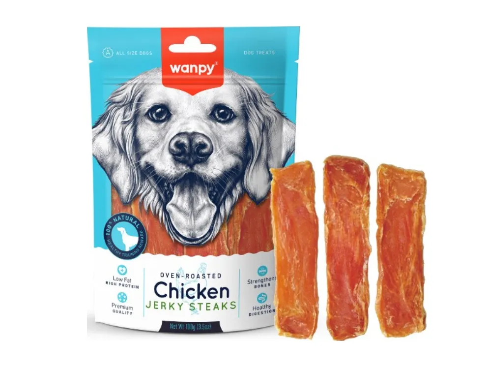 Wanpy Dog Treats (Chicken Jerky  Steaks) 100g
