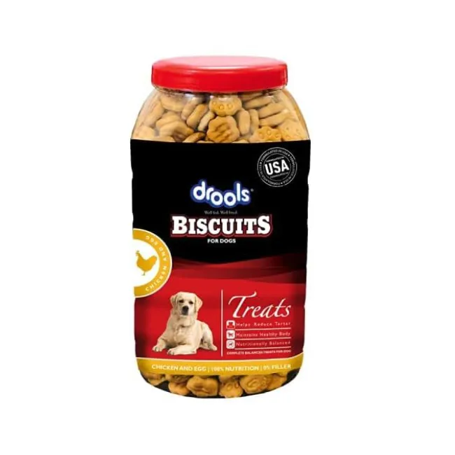 Drools (Chicken And Egg) Dog Biscuit Dog Treats Jar 800g
