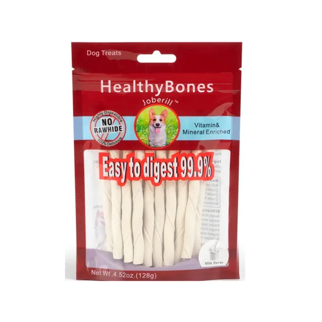 Joberill Healthy Bones Chew Pet Snack Dog Treat WRAP Bone (Milk Flavor Roll) 130g