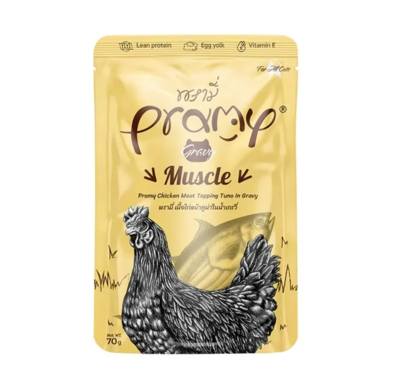 Pramy PRAMY Functional Gravy Wet Food (MUSCLE Chicken + Tuna) Adult Cat Pouch 70g
