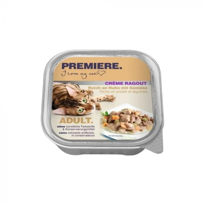 PREMIERE Creme wet cat food (with chicken and vegetables in gravy) Adult 100 g