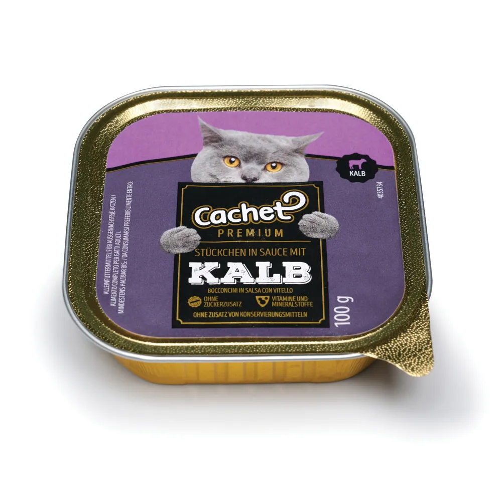 CACHET PREMIUM Cat wet Food (with veal and chicken)100 g