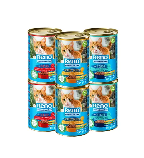 Reno Cat Wet Food (Fish or beef) 400g x 6 