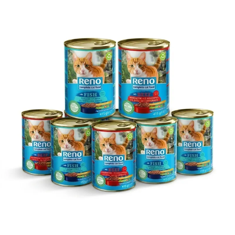 Reno Cat Wet Food (Fish or beef) 400g x 6 