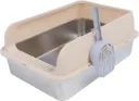 Stainless Steel Litter Box  with shovel (Beige)