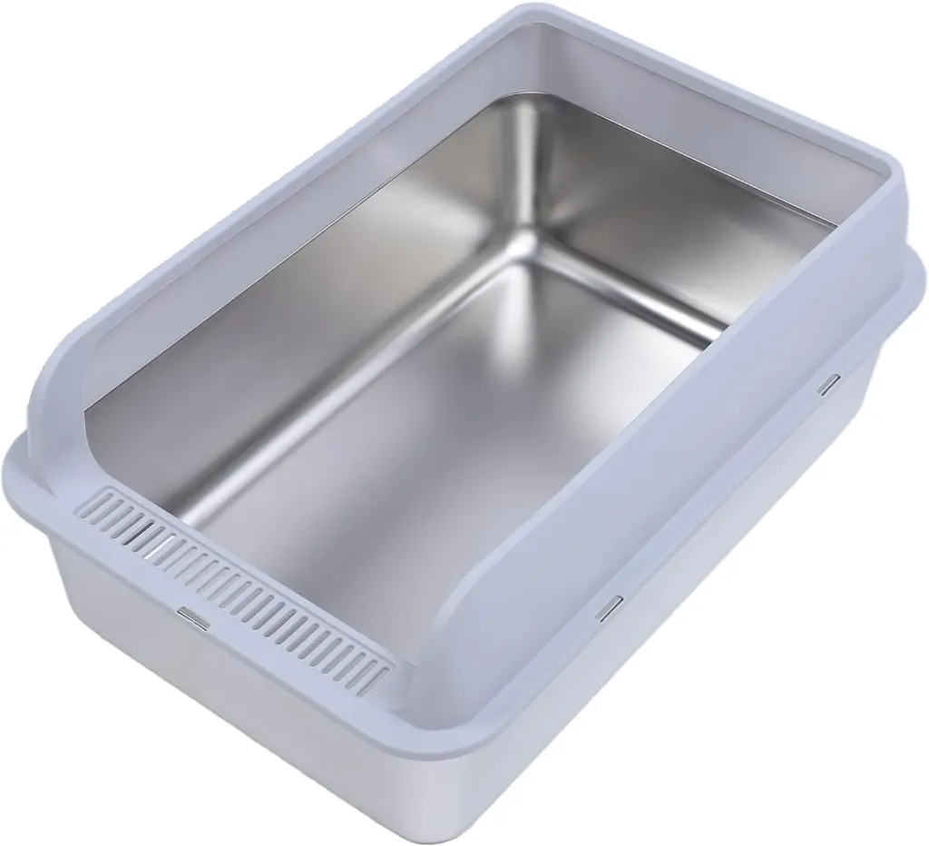Stainless Steel Litter Box  with shovel (gray)