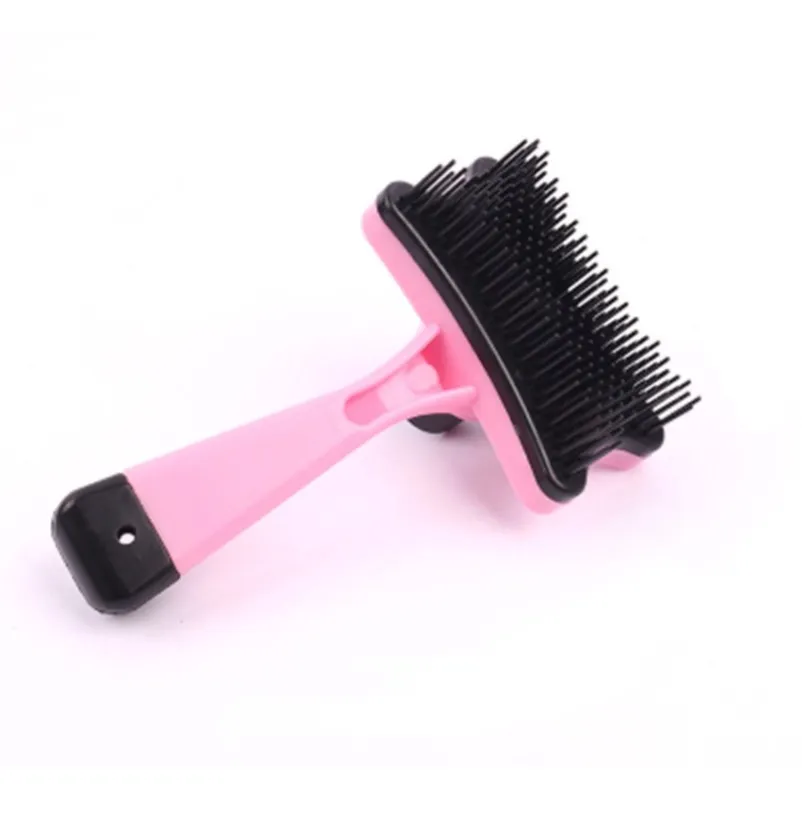 Push-Button Grooming Brush for Pets (13×8 cm)
