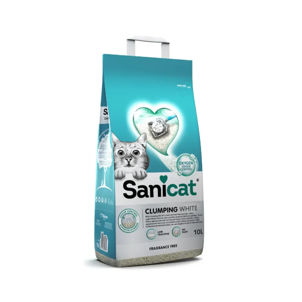 SaniCat White Fragrance Free Cat Litter 10L
