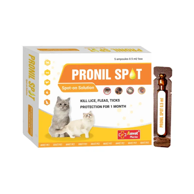 PRONILL SPOT 0.5ml Spinal drops for ticks, lice, fleas on dogs and cats. 0.5 ml ampoule