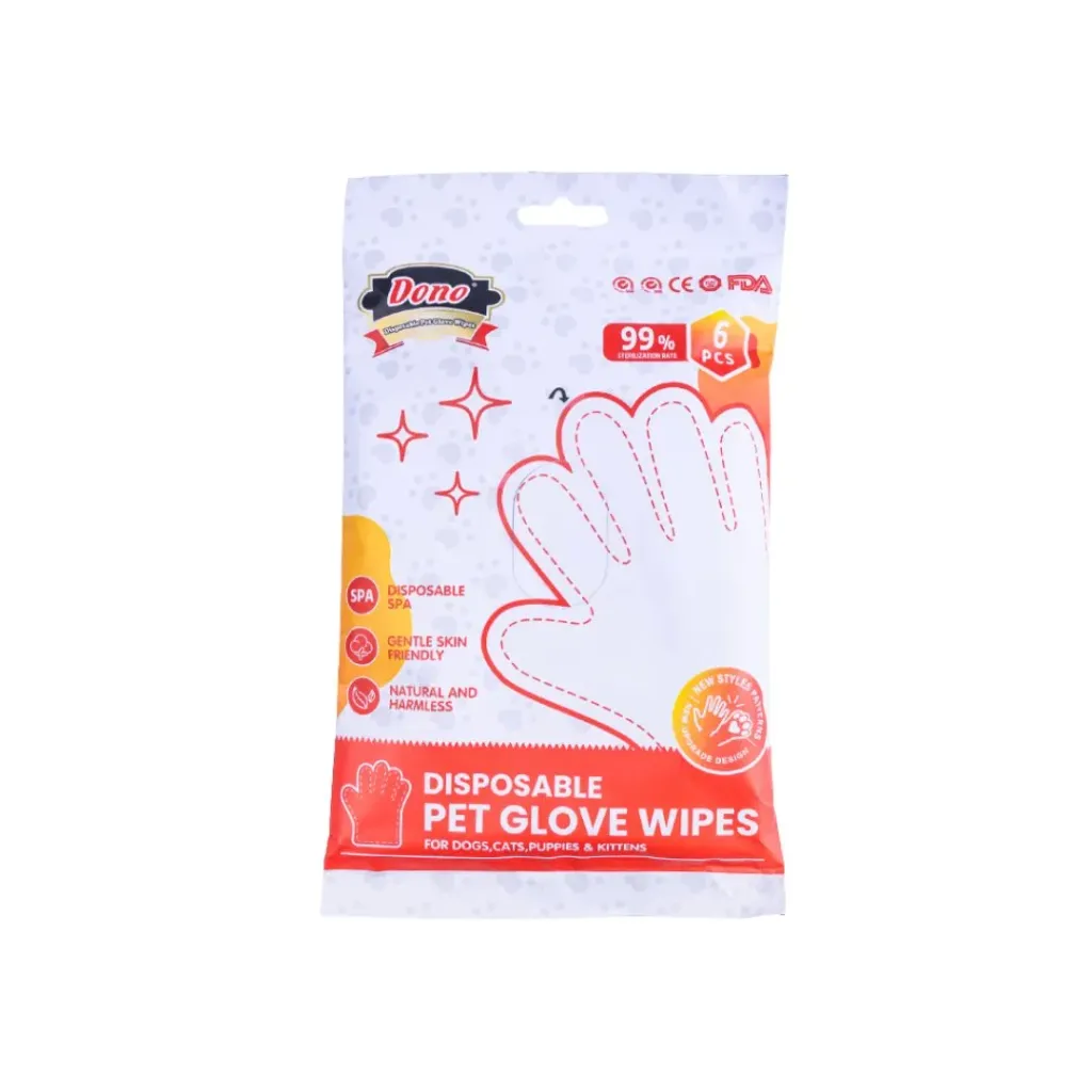 Dono Disposable Pet Glove Wipes 6pcs