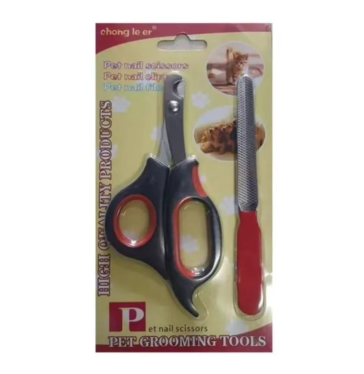 Nail clipper and file kit for pet dogs and cats