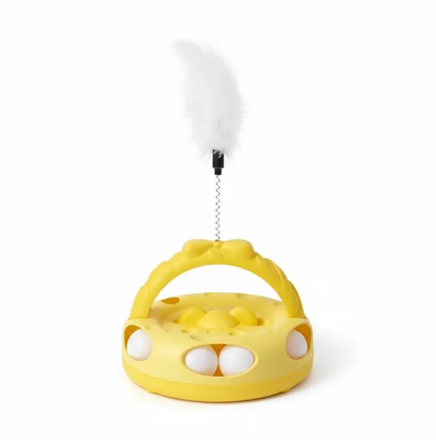 Track Tower & Interactive Toys for Cats (yello)