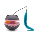 Interactive cat toy with moving worm and bell (battery operated)