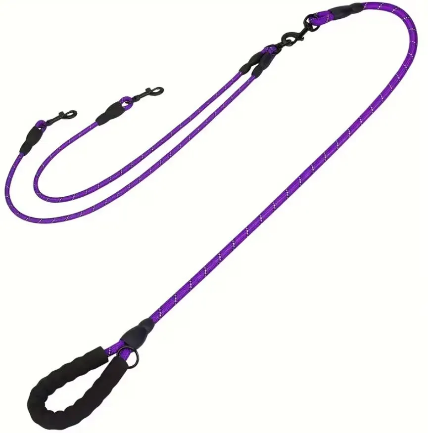 Double Dog Leash Nylon Double Leashes Detachable Pet