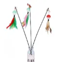 Feather Wand Cat Toy with Bell Bal